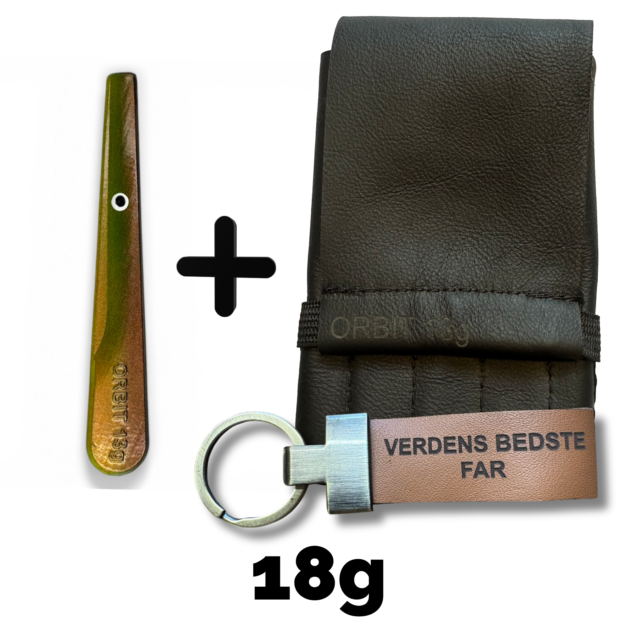 Wallet + 1 Orbit Lure 18gr + Leather Keychains