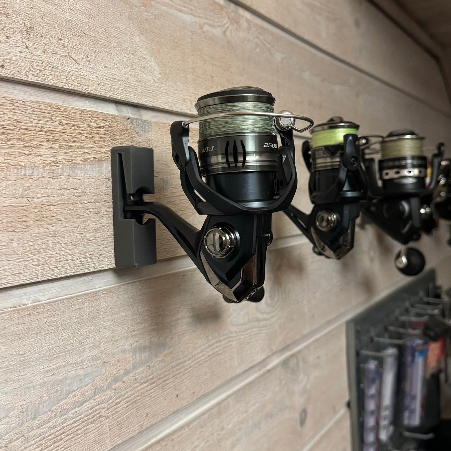 Spin Fishing Reel Wall Mount